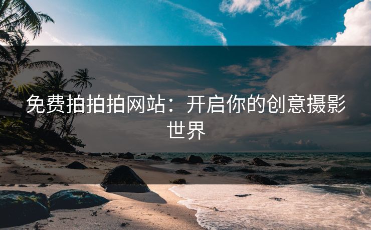 免费拍拍拍网站：开启你的创意摄影世界
