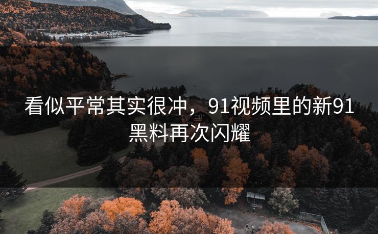 看似平常其实很冲，91视频里的新91黑料再次闪耀
