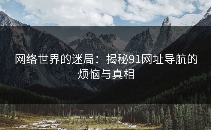 网络世界的迷局：揭秘91网址导航的烦恼与真相
